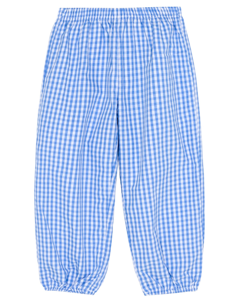 Unisex bubble pants - light blue gingham
