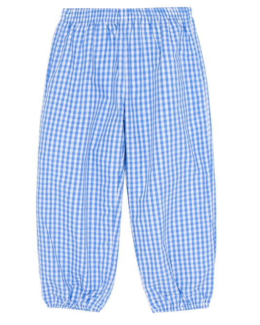Unisex bubble pants - light blue gingham