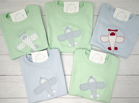 Airplane appliqué tee