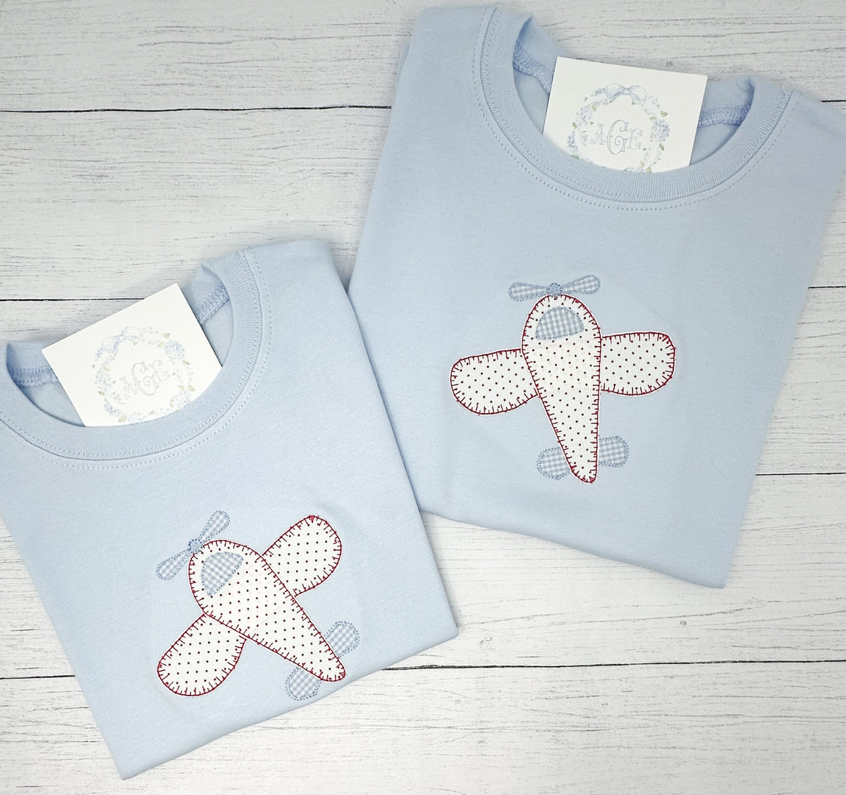Plane appliqué tee - long sleeves