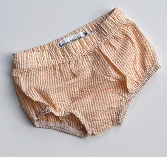 Unisex Diaper Cover - orange seersucker