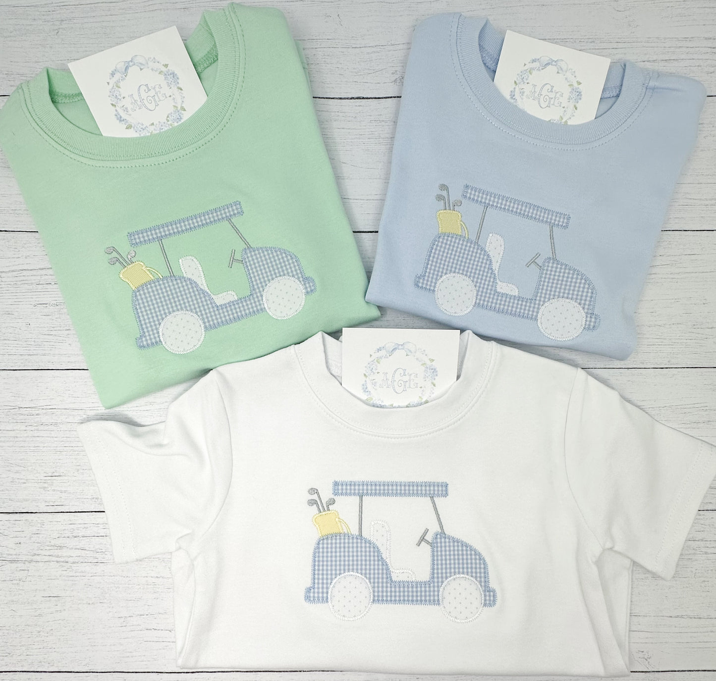 Golf cart appliqué tee