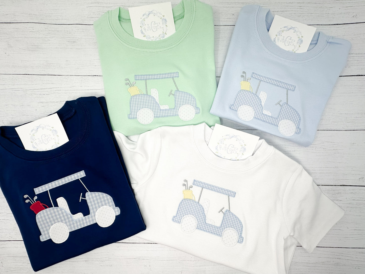Golf cart appliqué tee