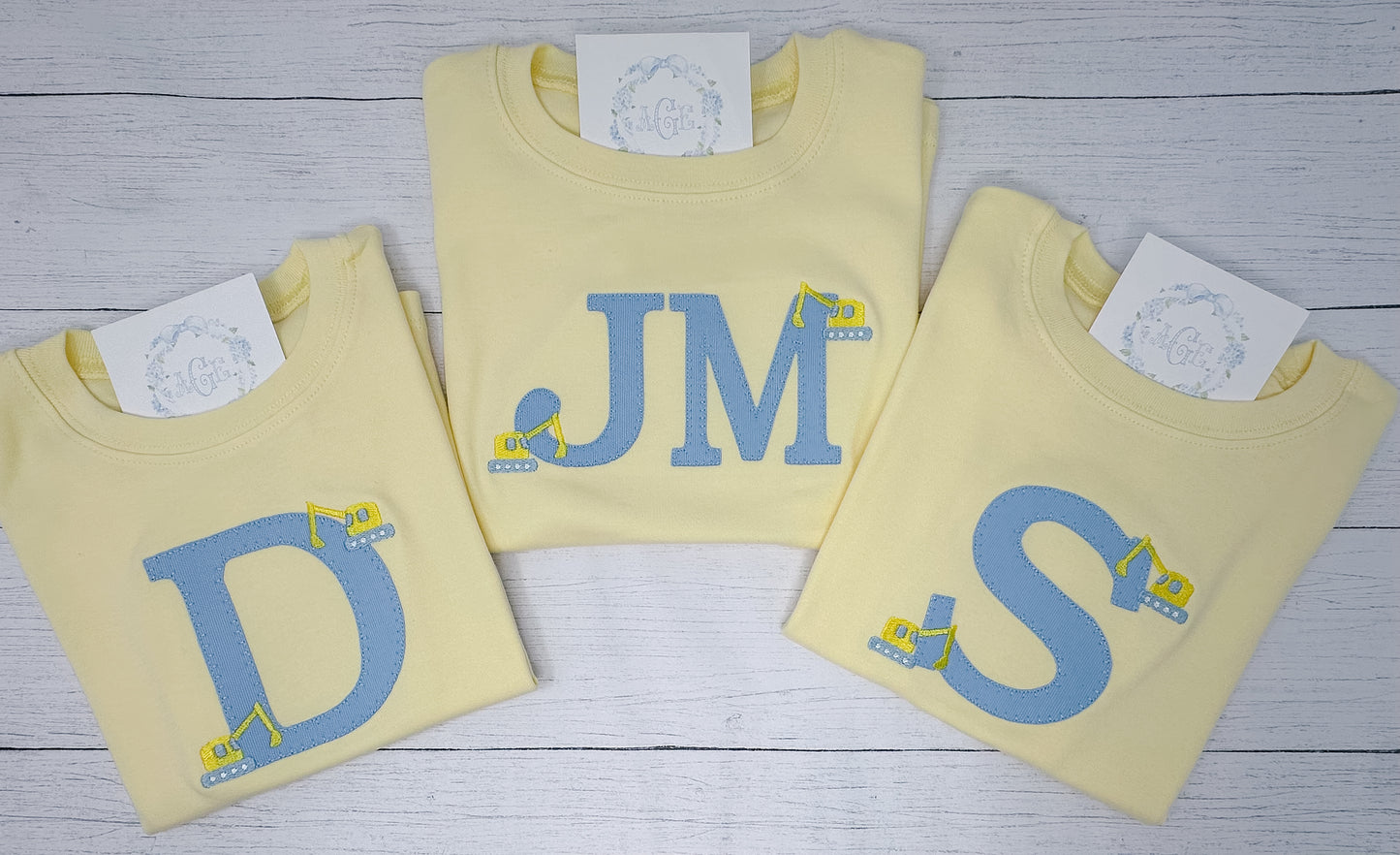 Applique Initial excavator tee - short sleeves