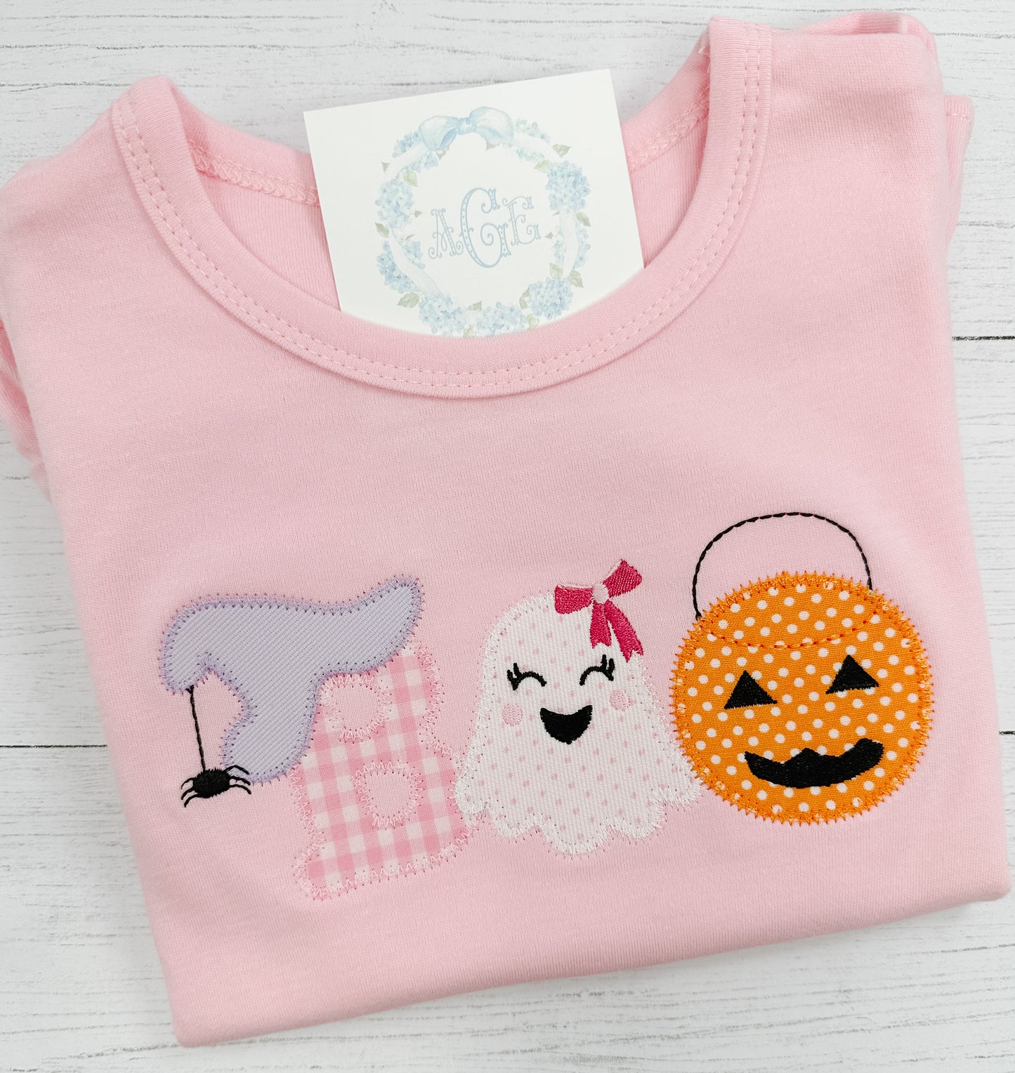Boo appliqué tee - girls