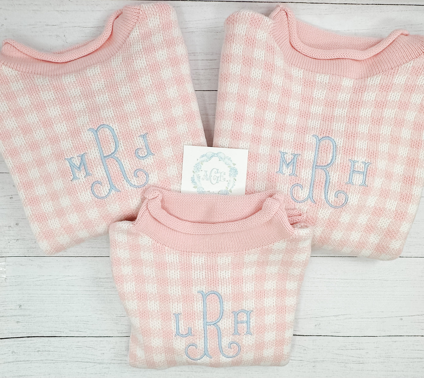 Gingham Rollneck Sweater PREORDER - name or mono