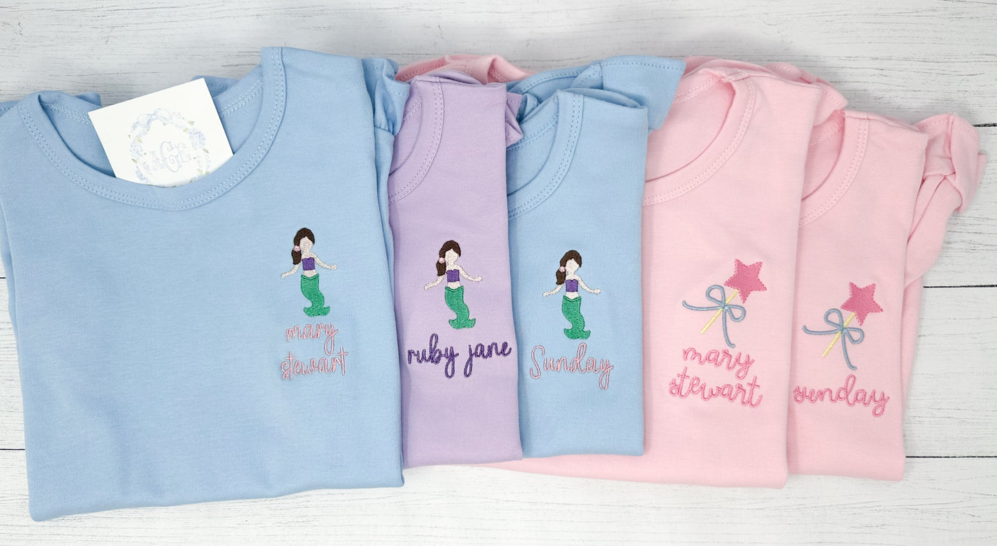 Tshirt bundle - girls/ruffle - TWO SHIRTS