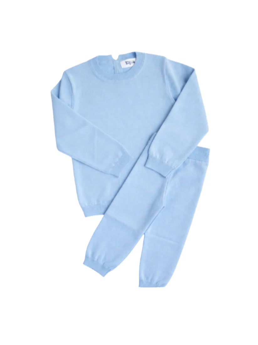 Blue BOYS Organic Knit Cotton Set PREORDER - name or mono
