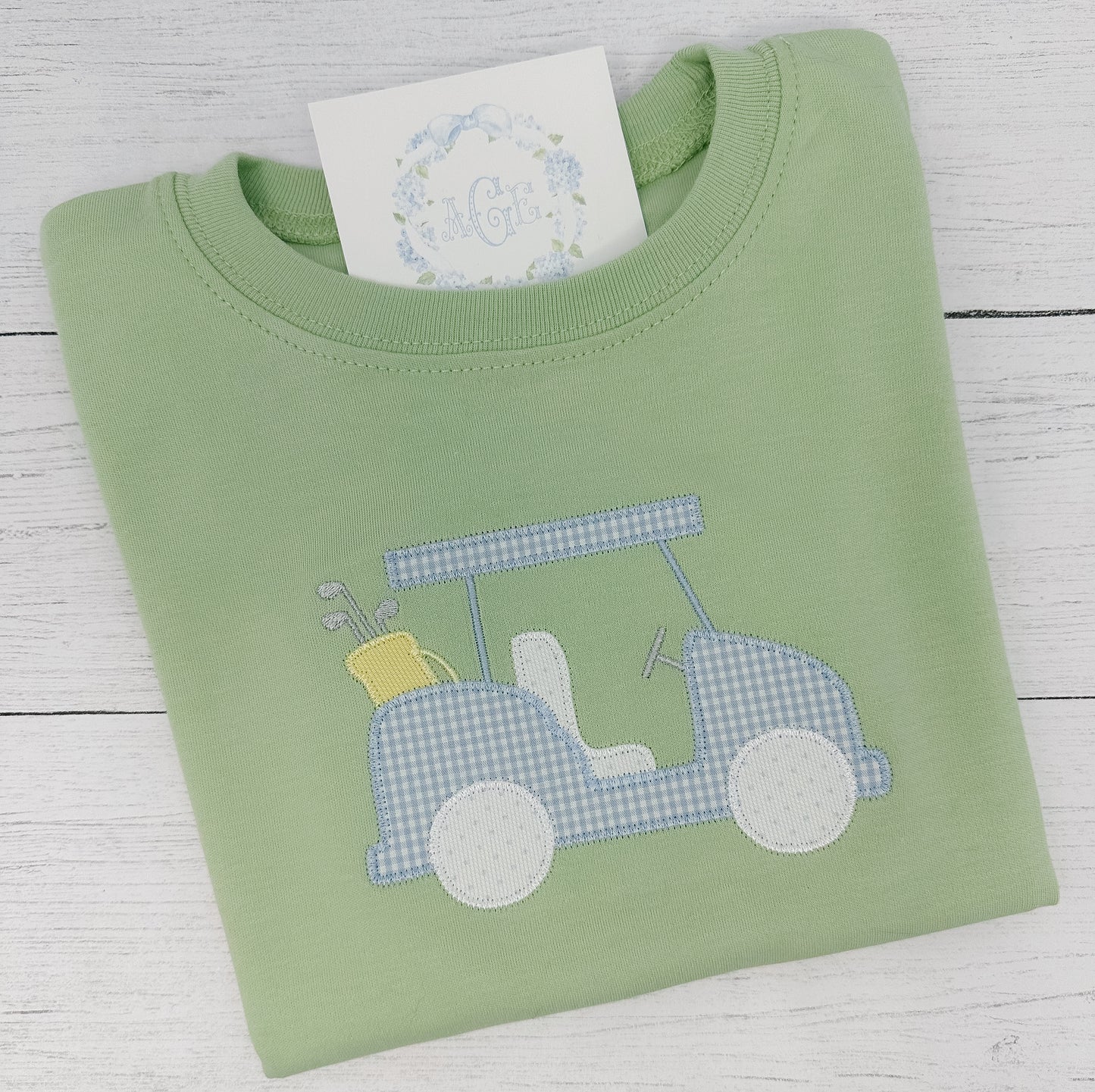 Golf cart appliqué tee