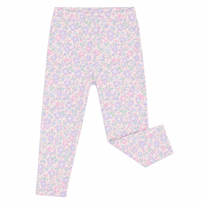 Knit Floral Cotton Leggings