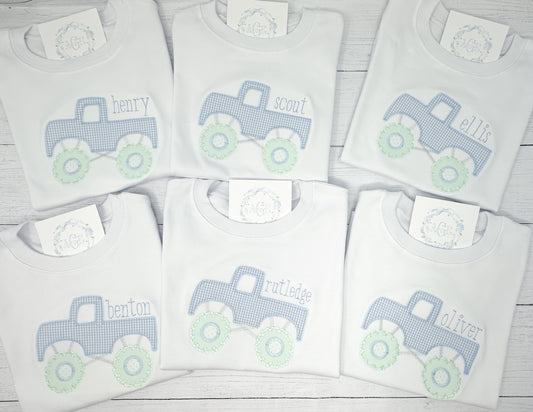 Monster Truck Appliqué tee - long sleeves