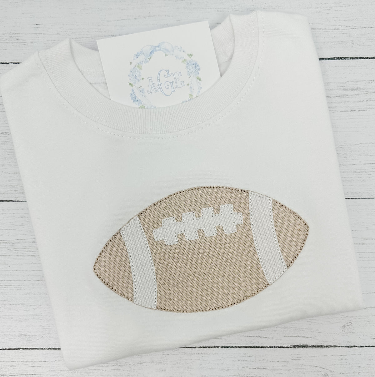 Football appliqué tee - long sleeves