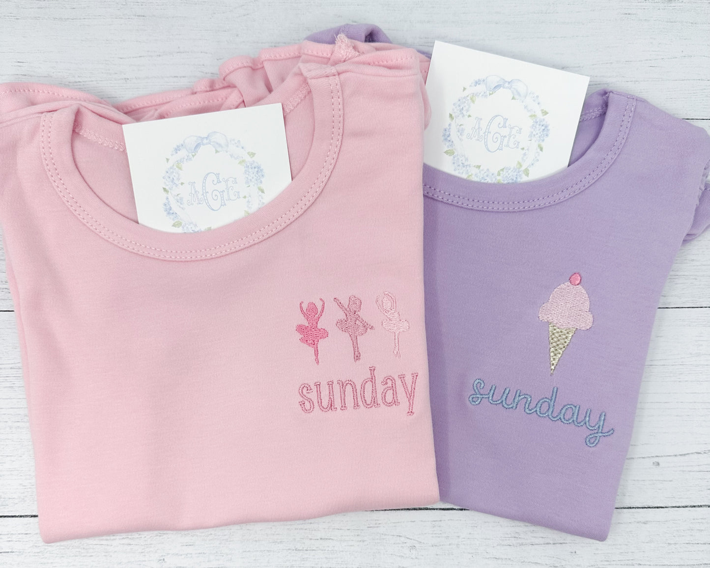 Tshirt bundle - girls/ruffle - TWO SHIRTS