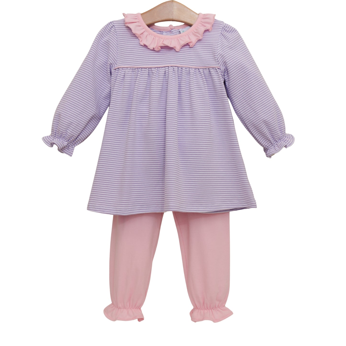 Audrey Bloomer Pants Set - lavender stripe/light pink