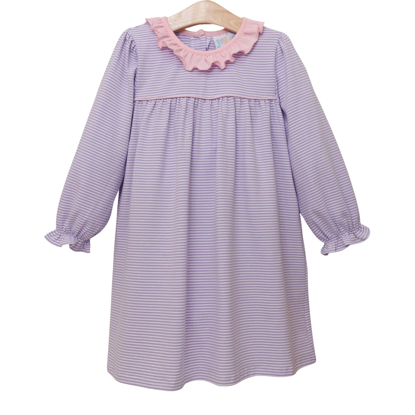 Audrey Dress - lavender stripe/light pink