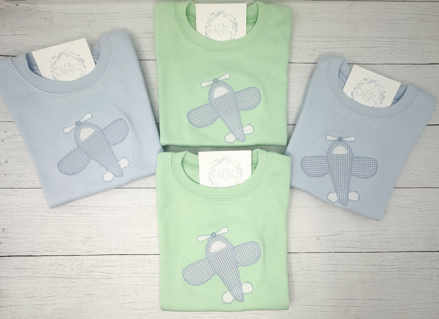 Plane appliqué tee - long sleeves