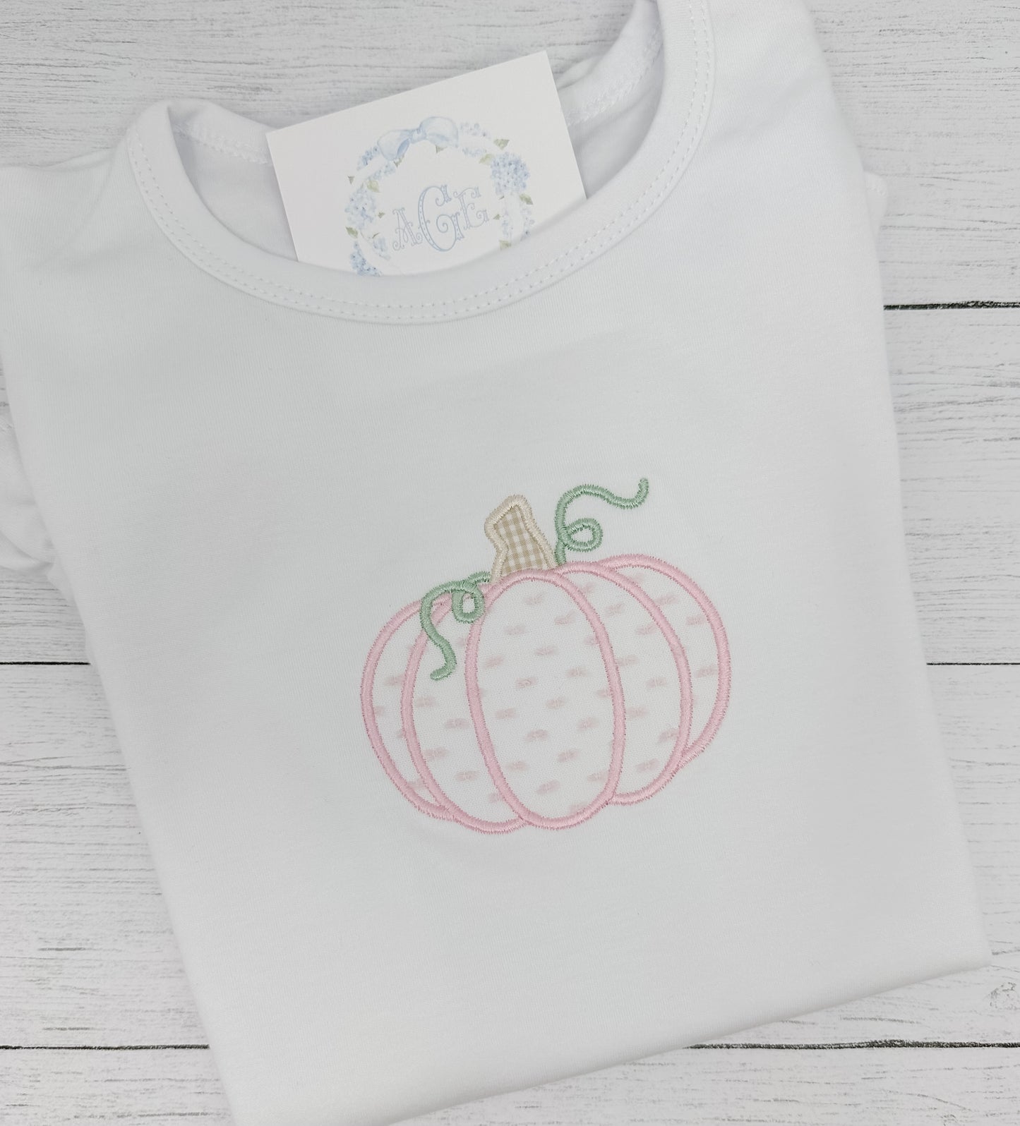 Pumpkin appliqué tee - short sleeves ruffle (girls)