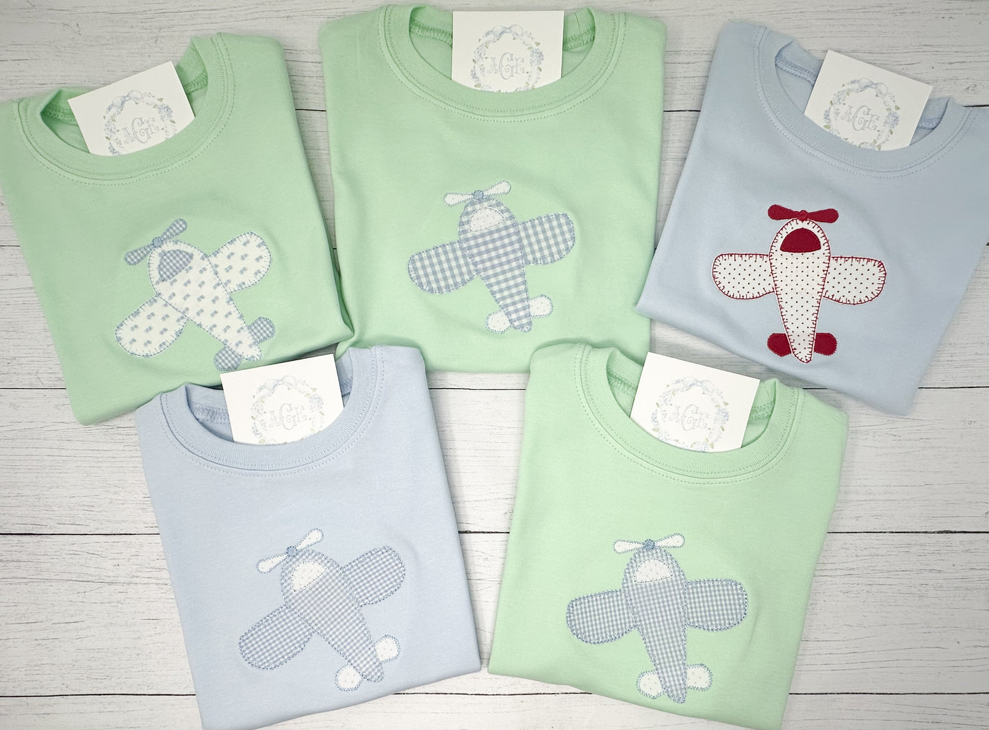 Plane appliqué tee - long sleeves