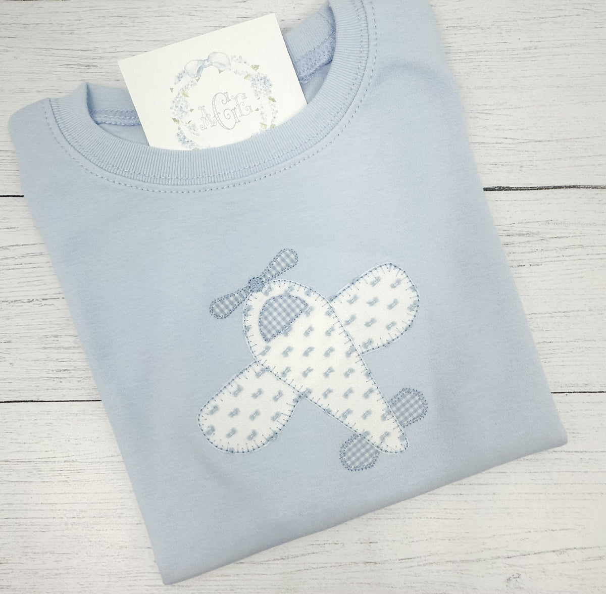 Plane appliqué tee - long sleeves