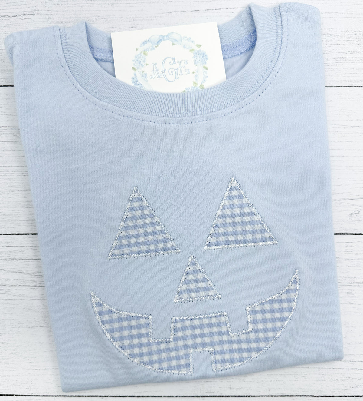 Jack O Lantern appliqué BLUE sweatshirt - boys