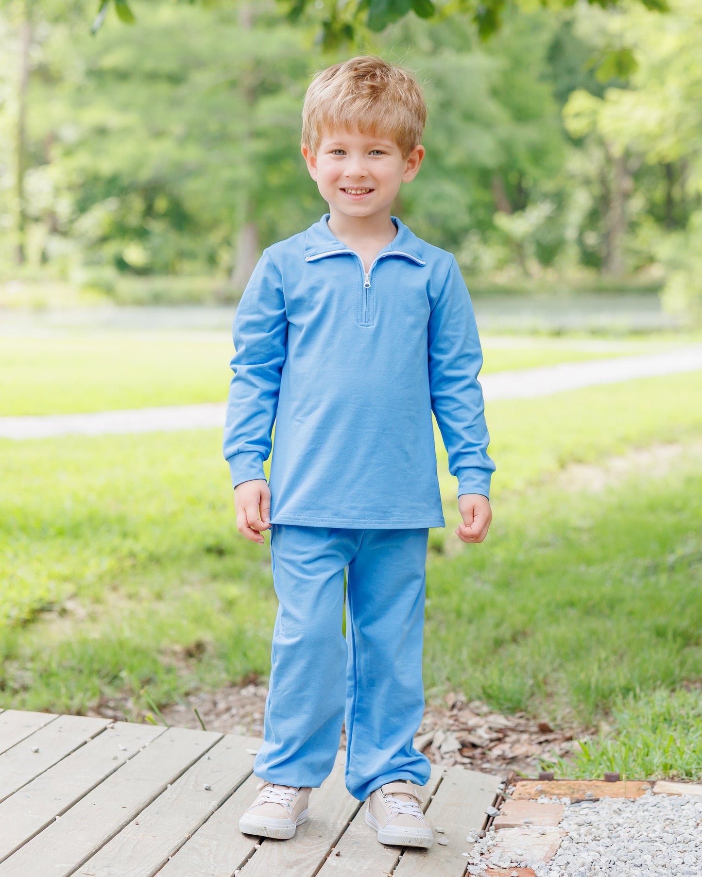 Evan Pullover Set - cornflower blue