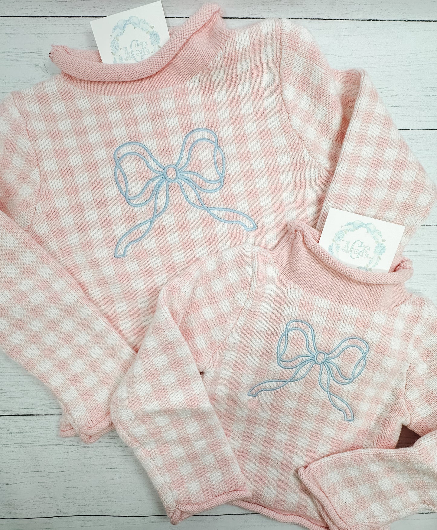 Gingham Rollneck Sweater PREORDER - name or mono