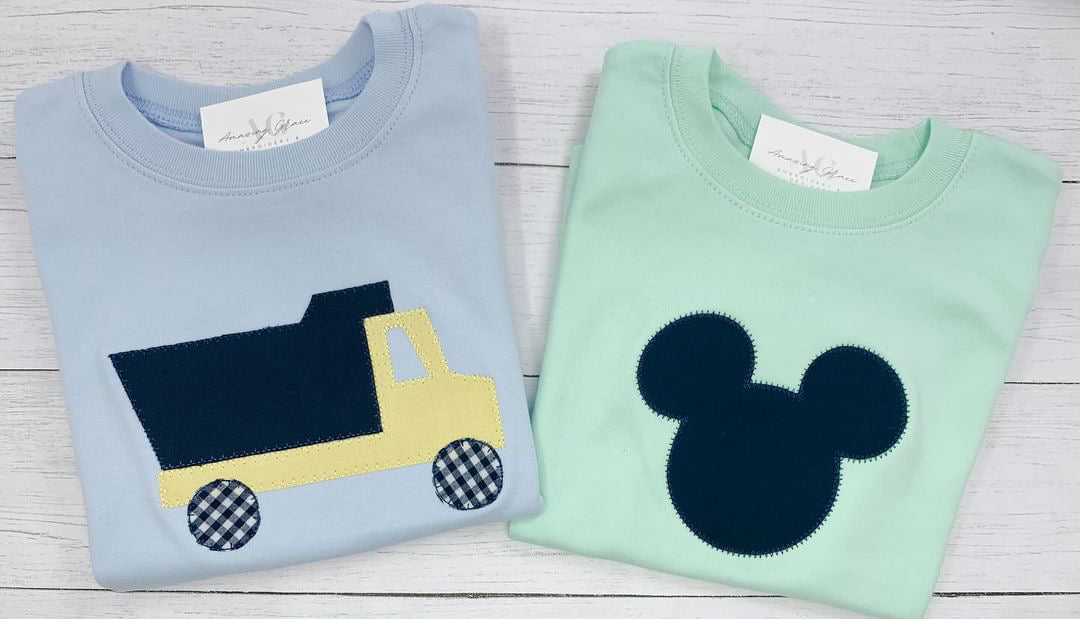 Dump Truck Appliqué Tee - long sleeves