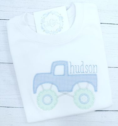Monster Truck Appliqué tee - long sleeves